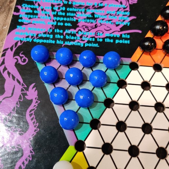 Vintage Golden Classic Games Chinese Checkers Board Game 60 Marbles Used - Picture 10 of 13